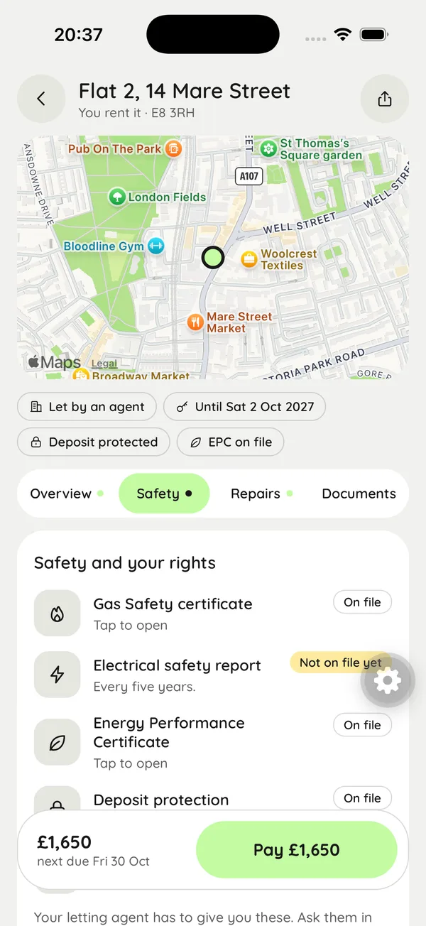 A home in Rolo with its safety certificates and what needs you
